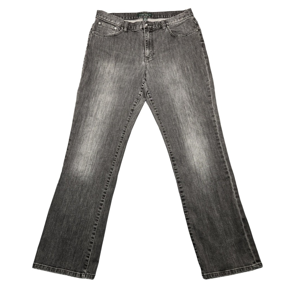 LRL Lauren Jeans Co Ralph Lauren Jeans Womens 12 Gray Stretch Denim Straight Leg